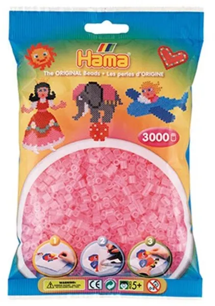HAMA Midi Pärlor 3000 st Transparent Rosa - 0172