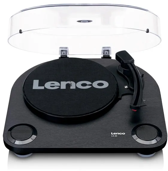 Lenco Wood turntable with built-in speakers - Skivspelare Svart